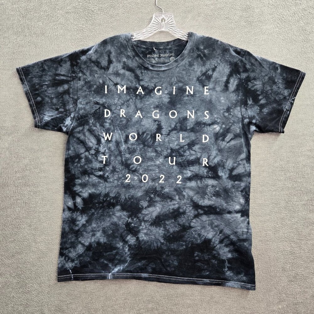 Imagine Dragons Men Shirt Large Gray Tie Dye‎ World Tour 2022 Tee
